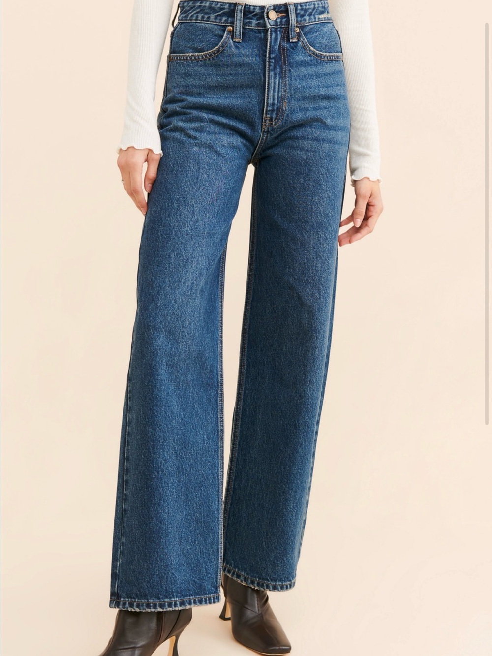 Just Black Denim | High-Rise Skater Wide Leg Women's Jeans - Indigo Blue